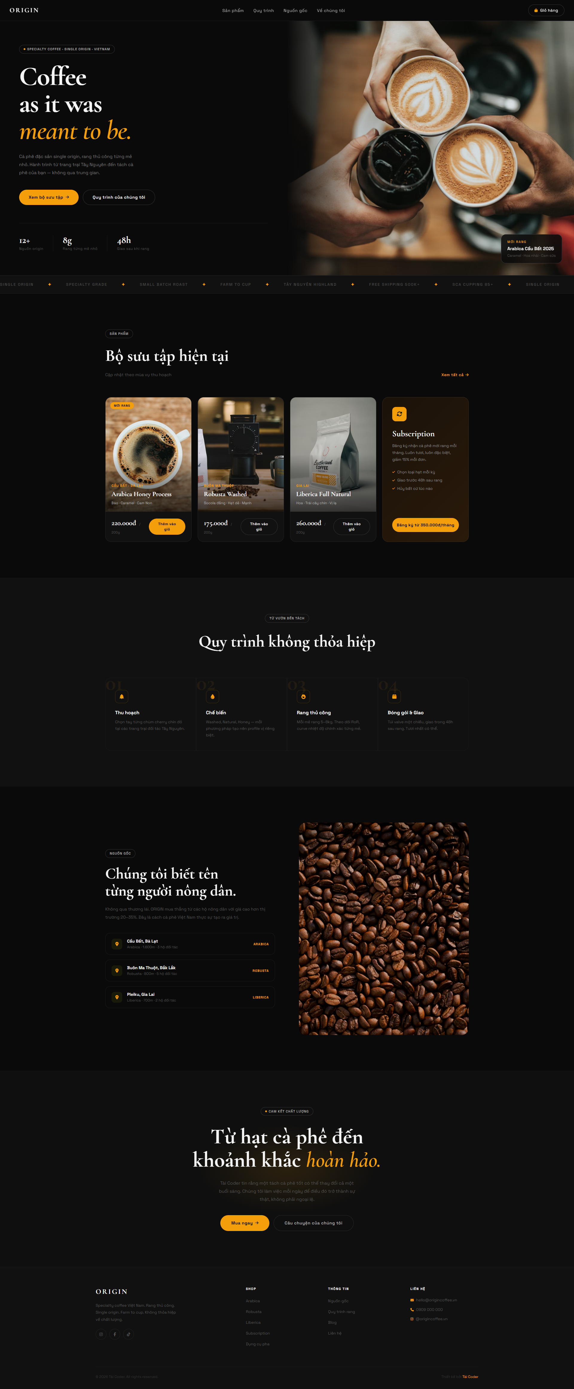 Giao diện Website Bán Cafe - Mẫu 4