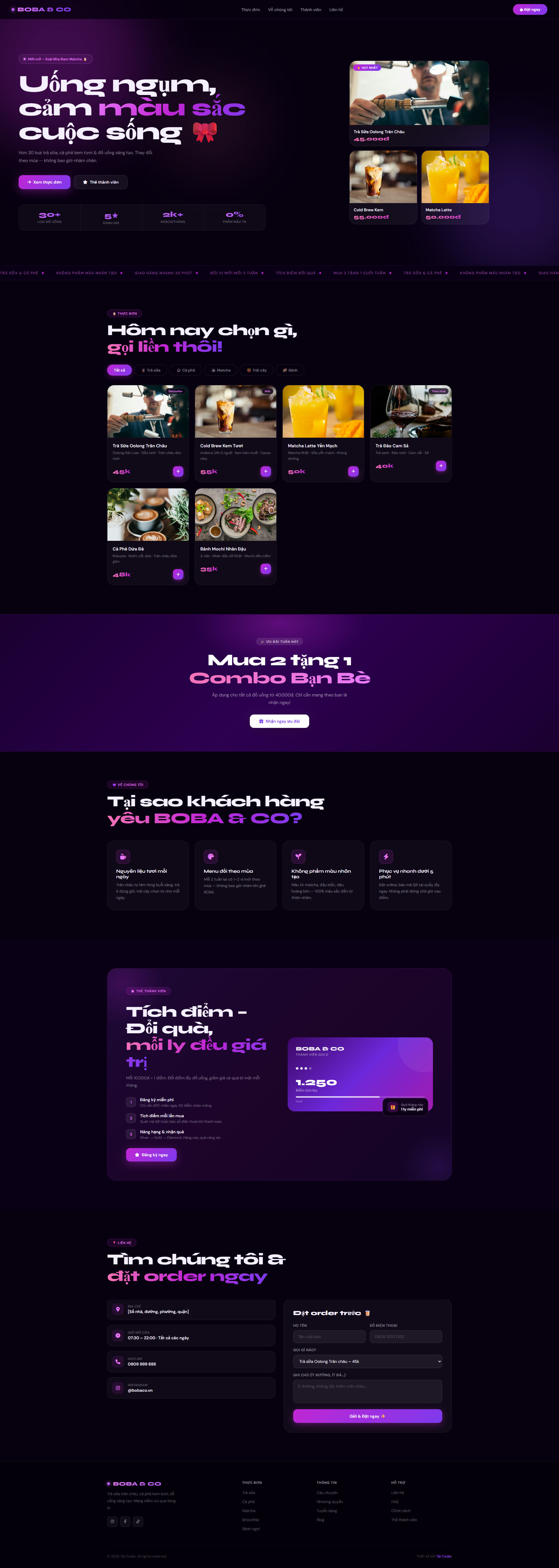 Giao diện Website Bán Cafe - Mẫu 5